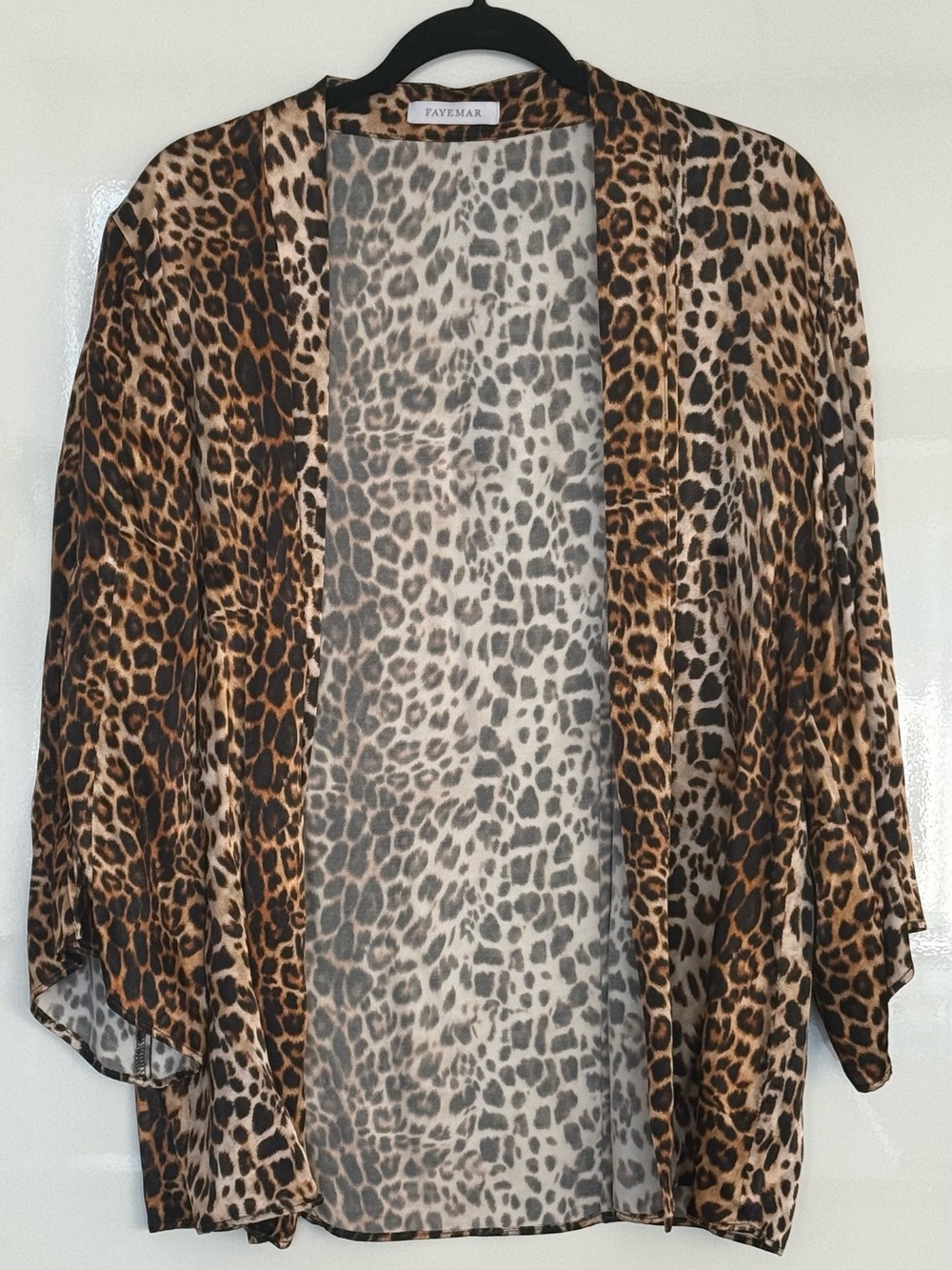 FAYEMAR Leopard Print Kimono Cover-Up | One Size | New Without Tags